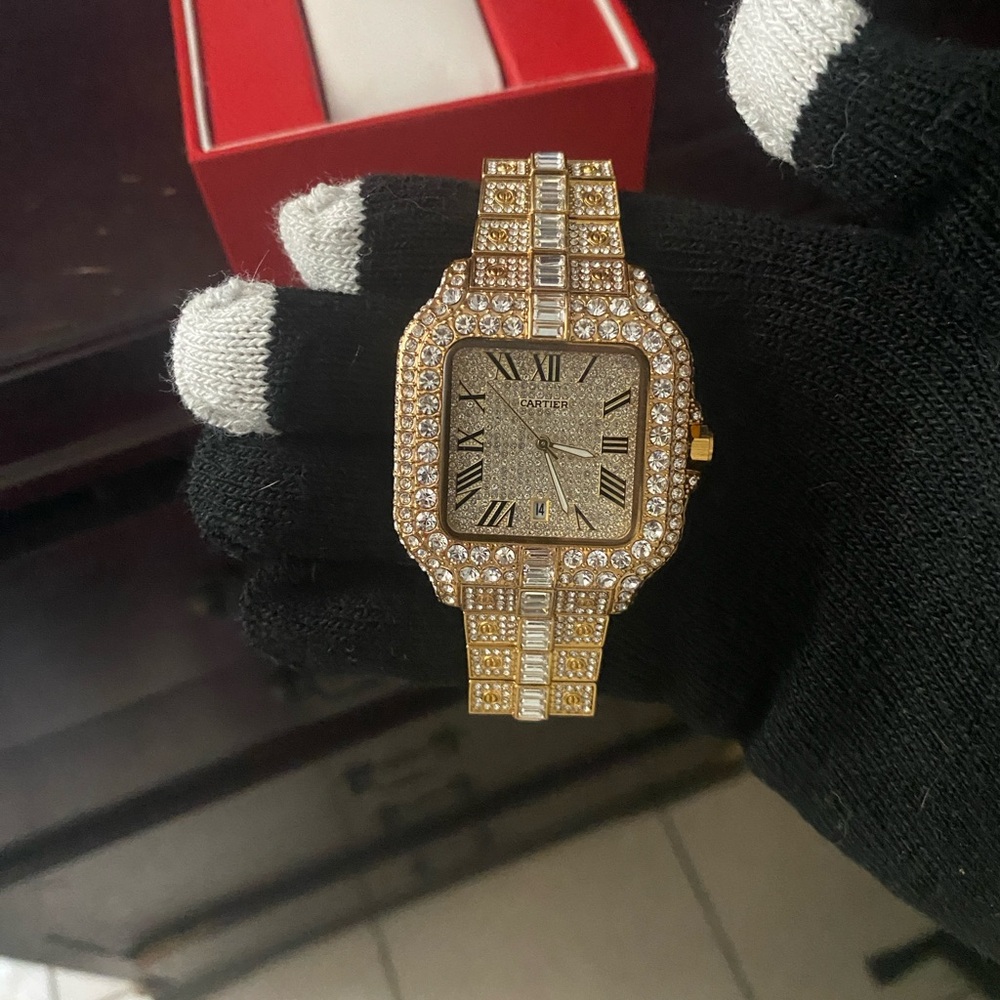 Gold and Silver Watch with Crystal Accents